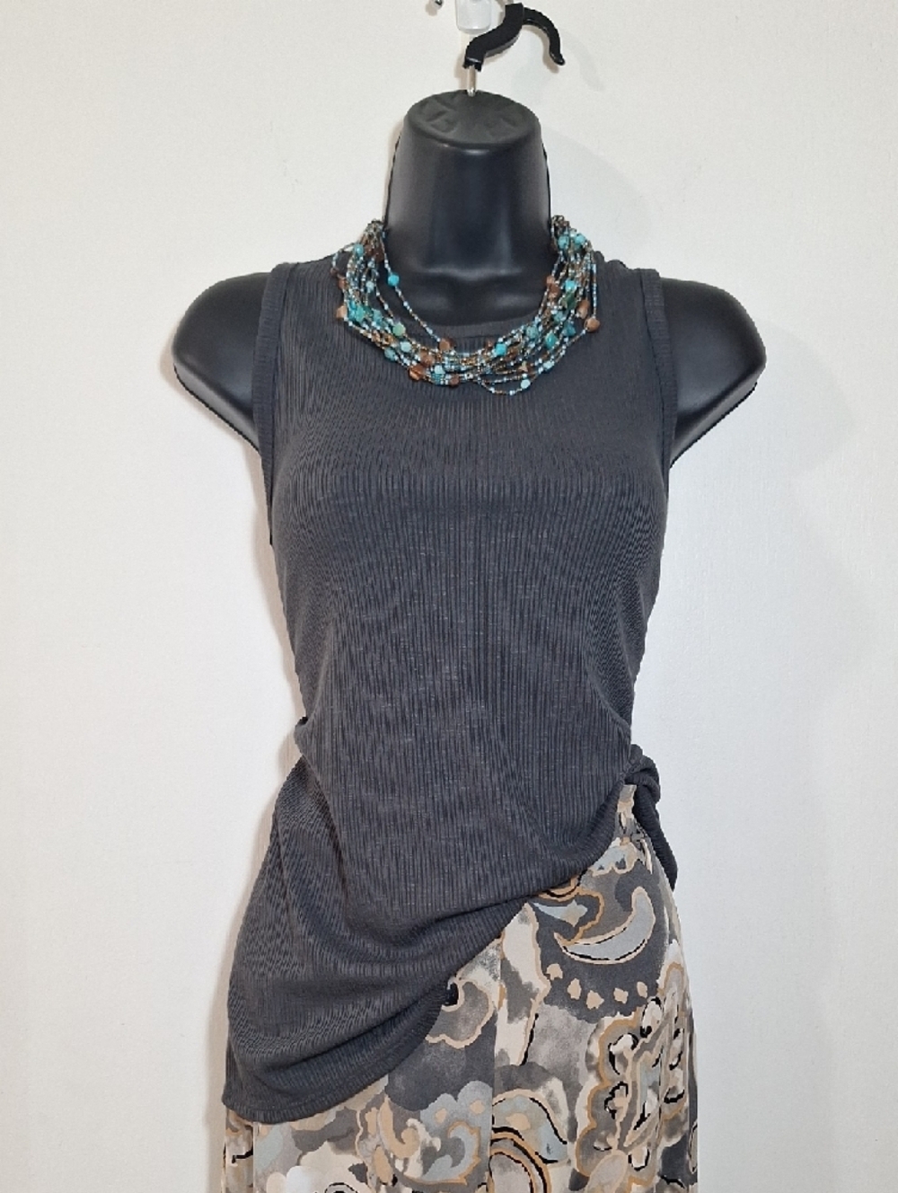 Multi-Strand Turquoise & Brown Beaded Necklace - Bohemian - Picture 12 of 12